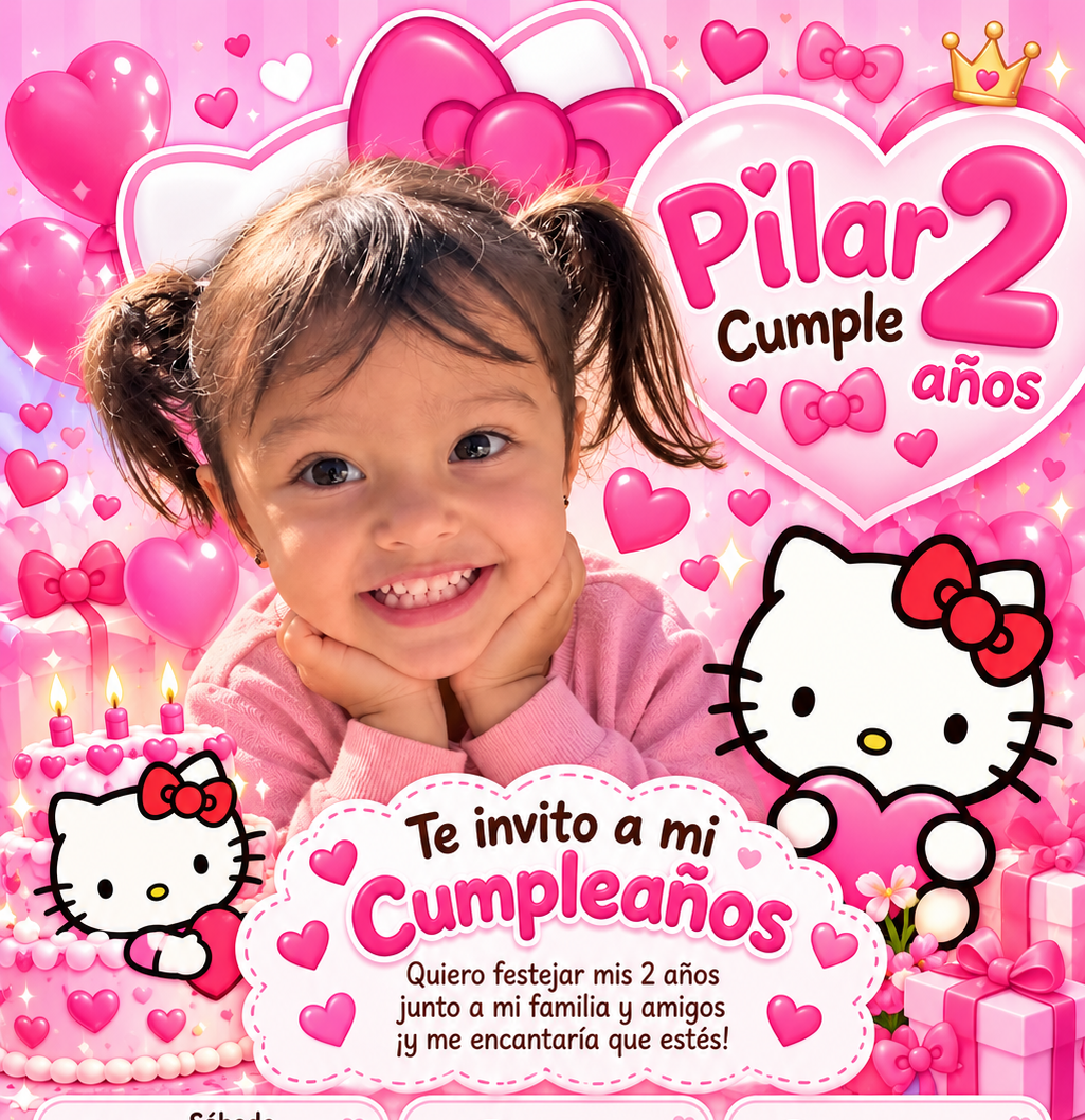 Pilar junto a Hello Kitty